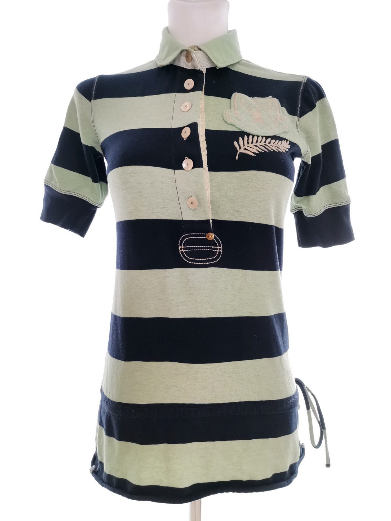 Polo Ralph Lauren Size S Color Zielony Pasy Kołnierz Koszulka Polo Krótki rękaw Fabric Bawełna 100%