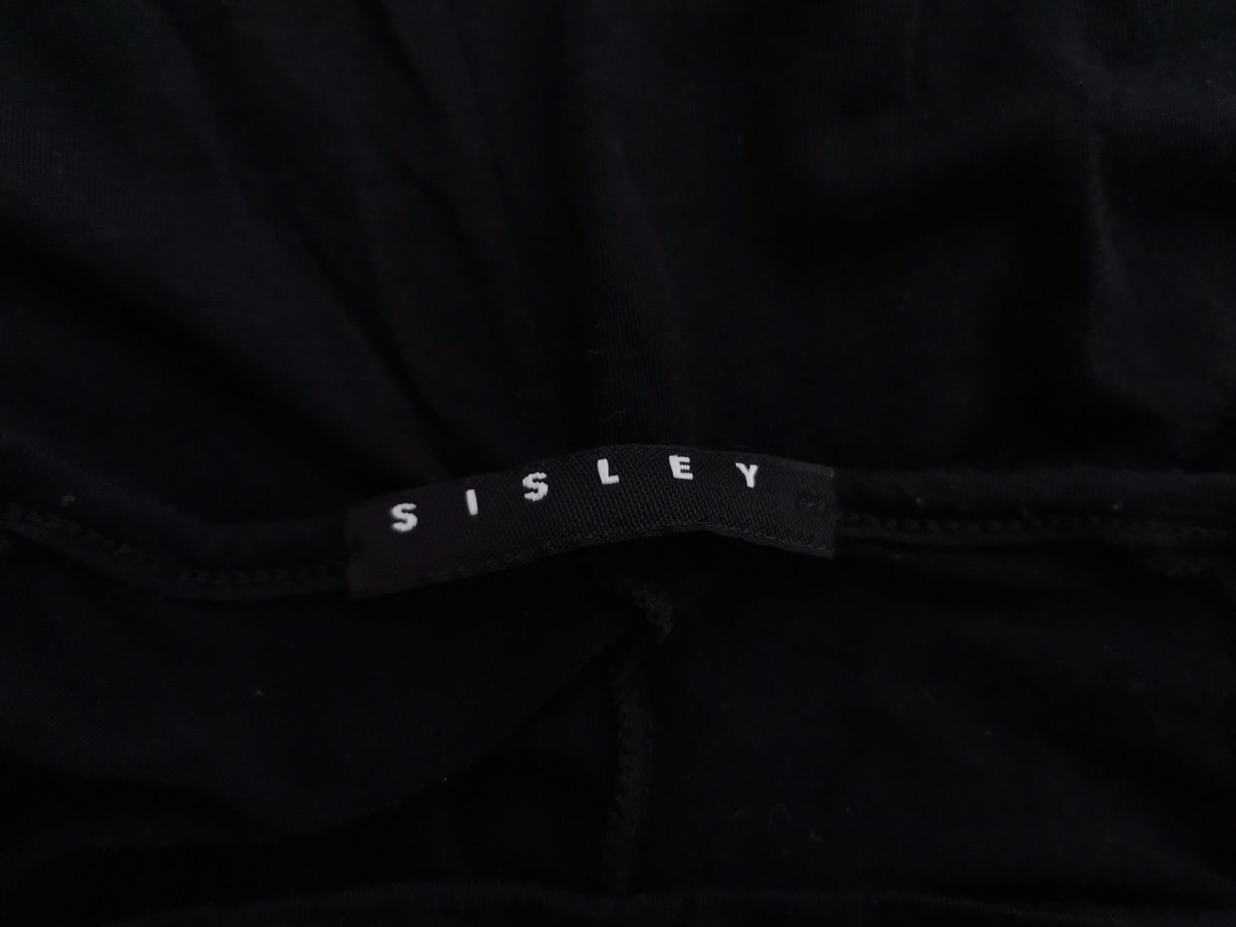 Sisley Size 38/40 Color Czarny Drapowany dekolt Bluzka Długi rękaw