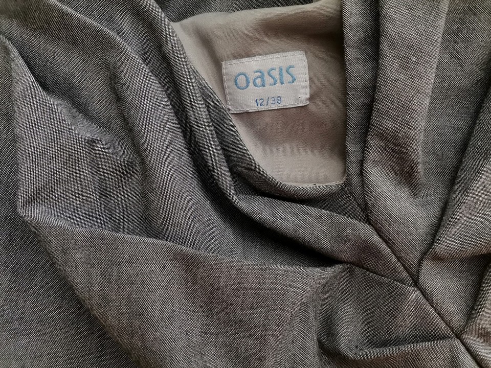 Oasis Size 12 (38) Color Szary W serek Sukienka Ołówkowa Bezrękawnik Do Kolan