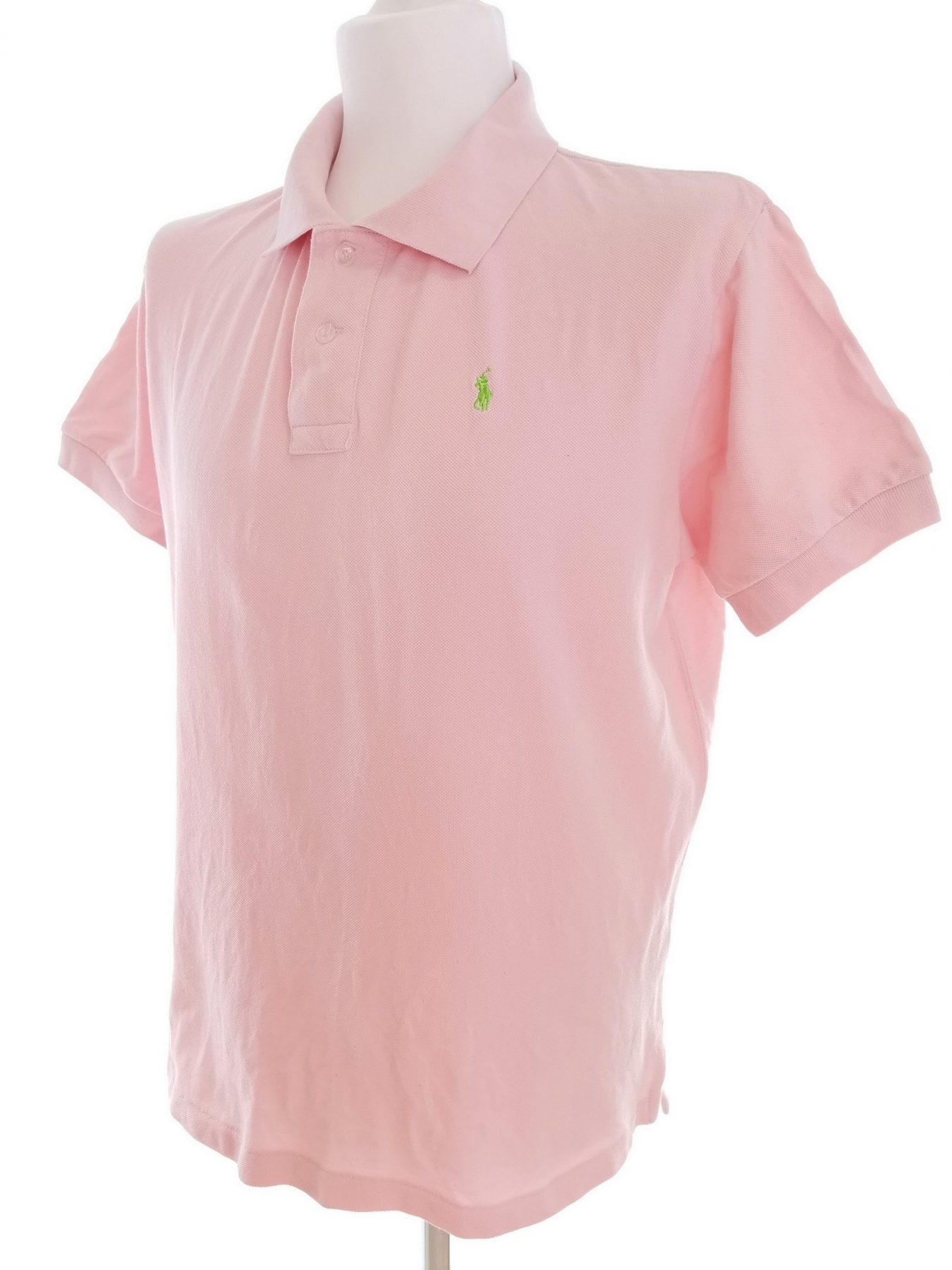 Polo Ralph Lauren Size XL Color Różowy Kołnierz Męska Koszula Polo Krótki rękaw Fabric Bawełna 100%