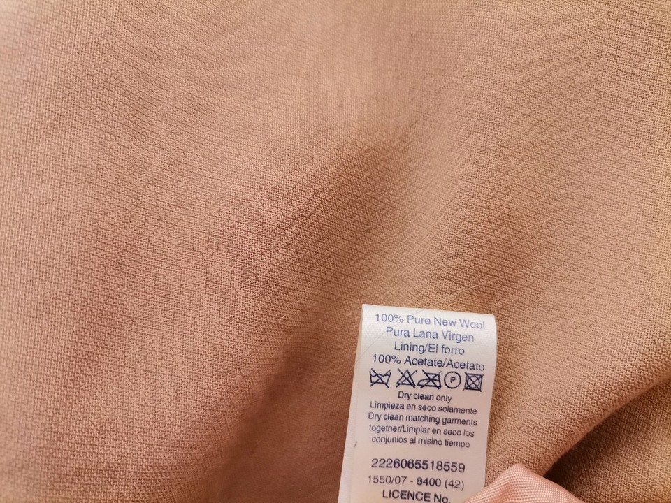 Dorothy perkins Size 12 (38) Color Beżowy Okrągły dekolt Sukienka Prosta Bezrękawnik Do Kolan Fabric Wełna Jagnięca 100%