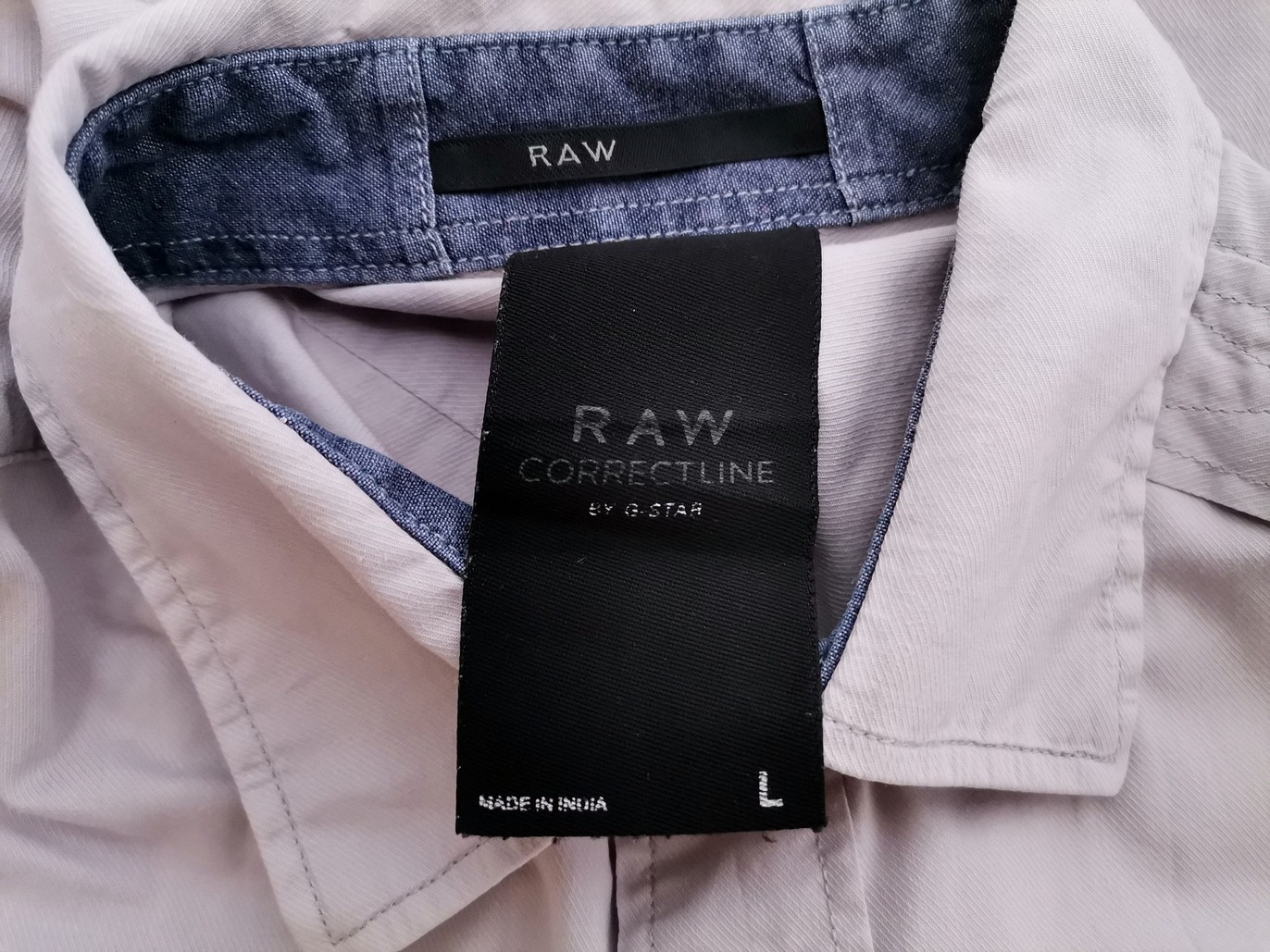 G-Star Raw Size L Color Szary Kołnierz Męska Koszula Casual Długi rękaw Fabric Bawełna 100%