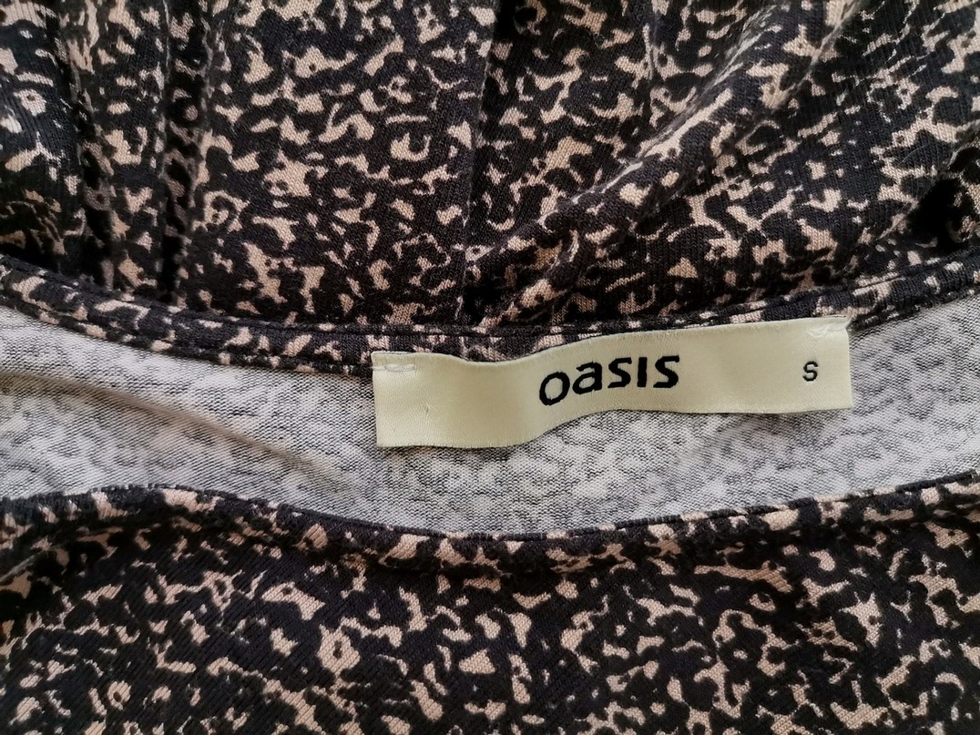 Oasis Size S Color Czarny Okrągły dekolt Sukienka Sweterkowa Rękaw 3/4 Długa Fabric Wiskoza