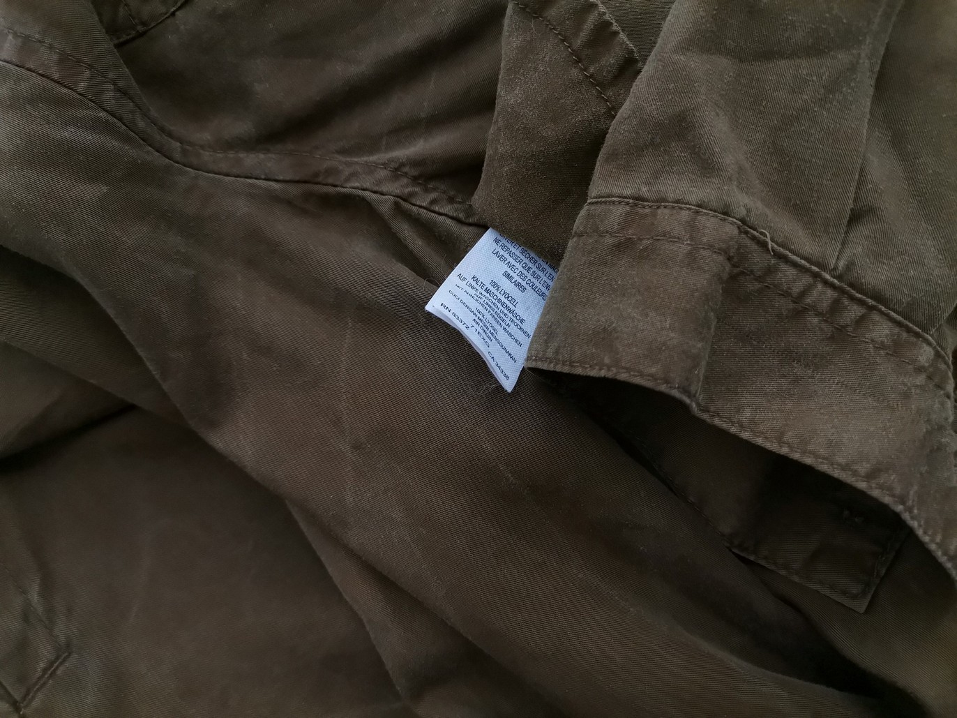 French connection Size 10 (38) Color Khaki Kołnierz Tunika Zapinana Bluzka Długi rękaw Fabric Lyocell 100%