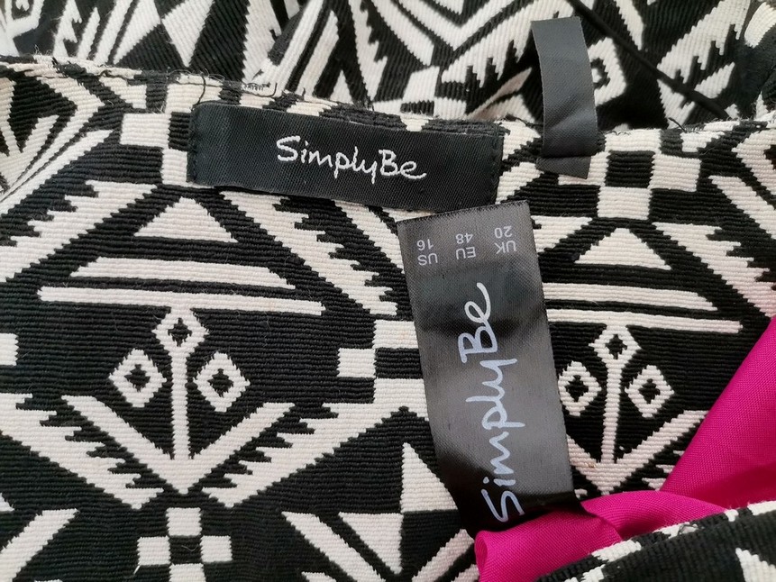 SimplyBe Size 20 (48) Color Czarny Okrągły dekolt Żakiet Otwarty Długi rękaw Fabric Bawełna