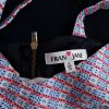 Fran Jane Size 10 (38) Color Granatowy W serek Sukienka Ołówkowa Bezrękawnik Midi