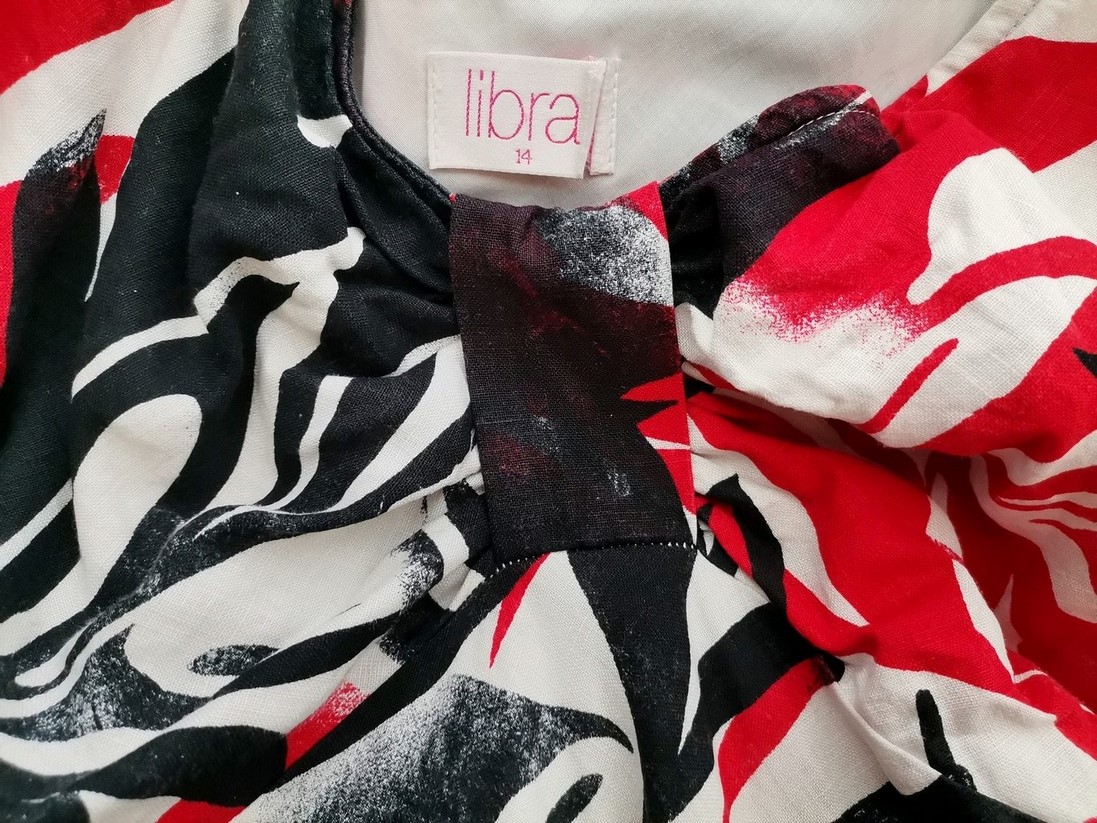 Libra Size 14 (42) Color Czarny W serek Sukienka Maxi Krótki rękaw Długa Fabric Len 100%