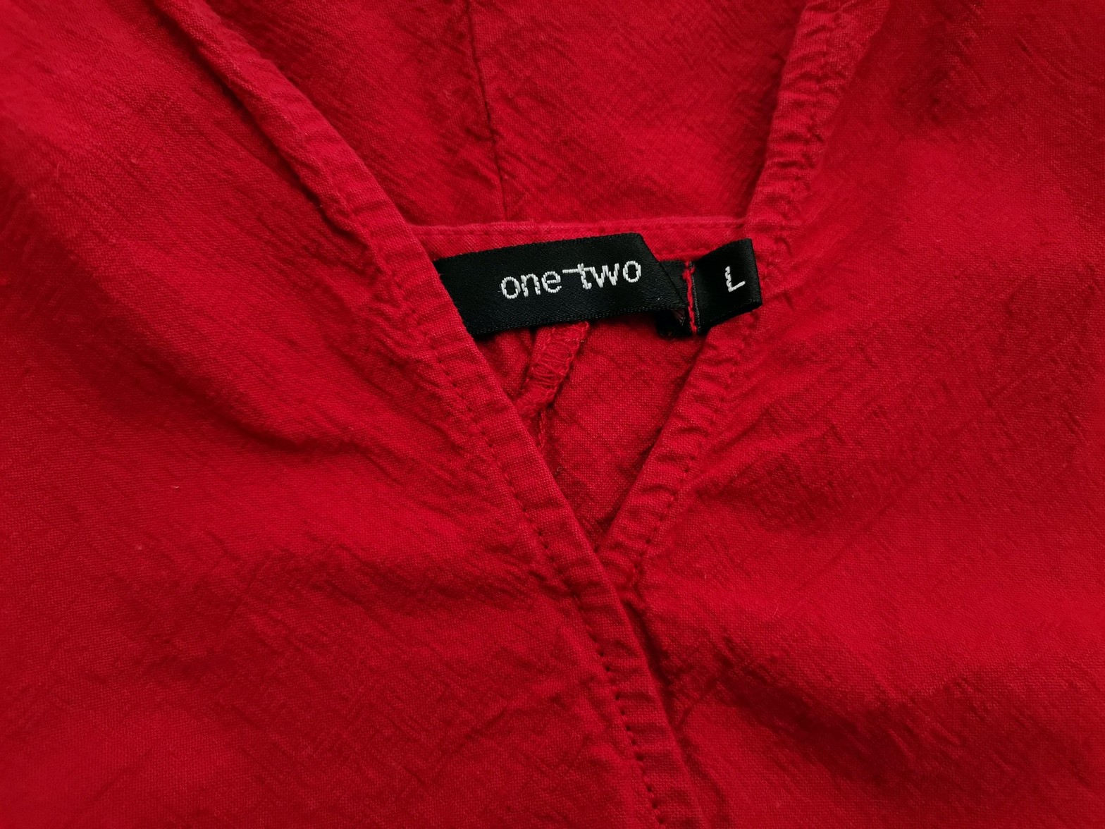 One two Size L Color Czerwony Split Crew Neck Bluzka Bezrękawnik Fabric Bawełna 100%