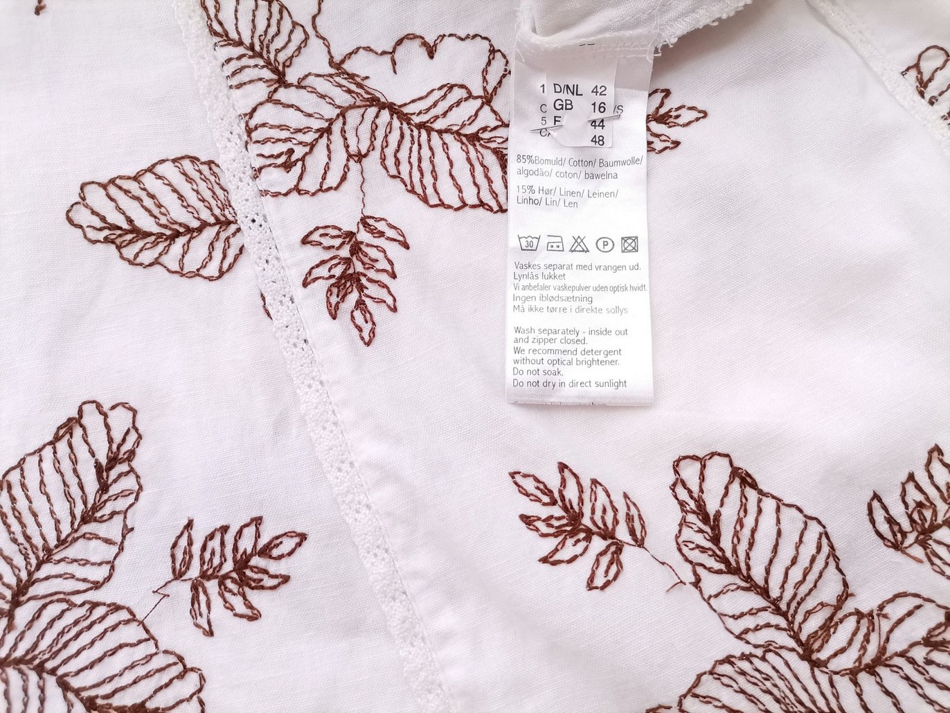 CLAIRE DK Size 42 Color Biały Spódnica Trapezowa Midi Fabric Bawełna