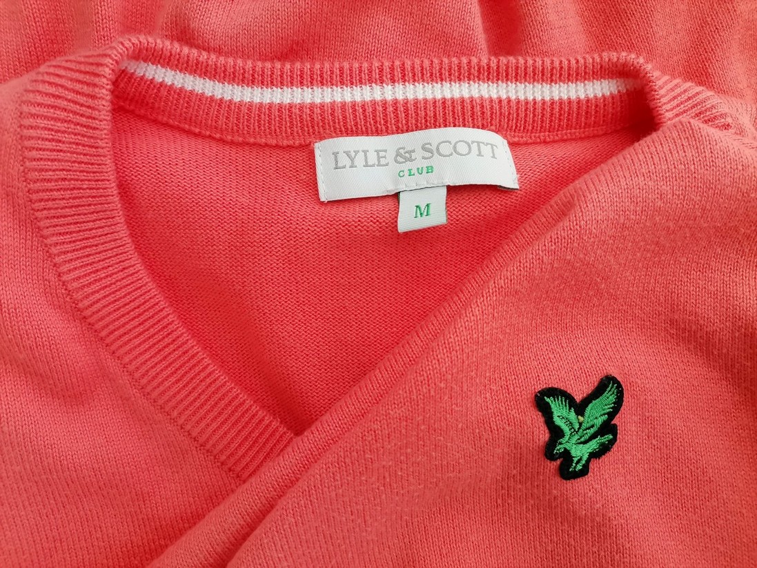 Lyle & Scott Size M Color Pomarańczowy Męski Sweter Długi rękaw Fabric Bawełna 100%