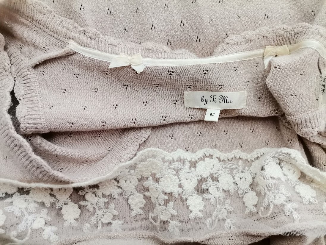 BY TI MO Size M Color Pudrowy Róż W serek Sukienka Trapezowa Bezrękawnik Midi Fabric Wiskoza