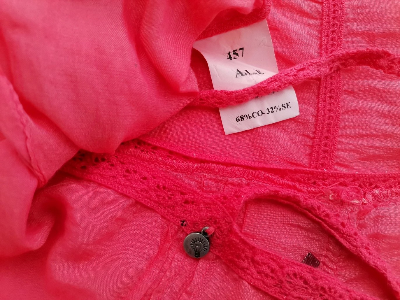 A.L.E. Size S Color Różowy Kwadratowy dekolt Bluzka Bezrękawnik Fabric Bawełna