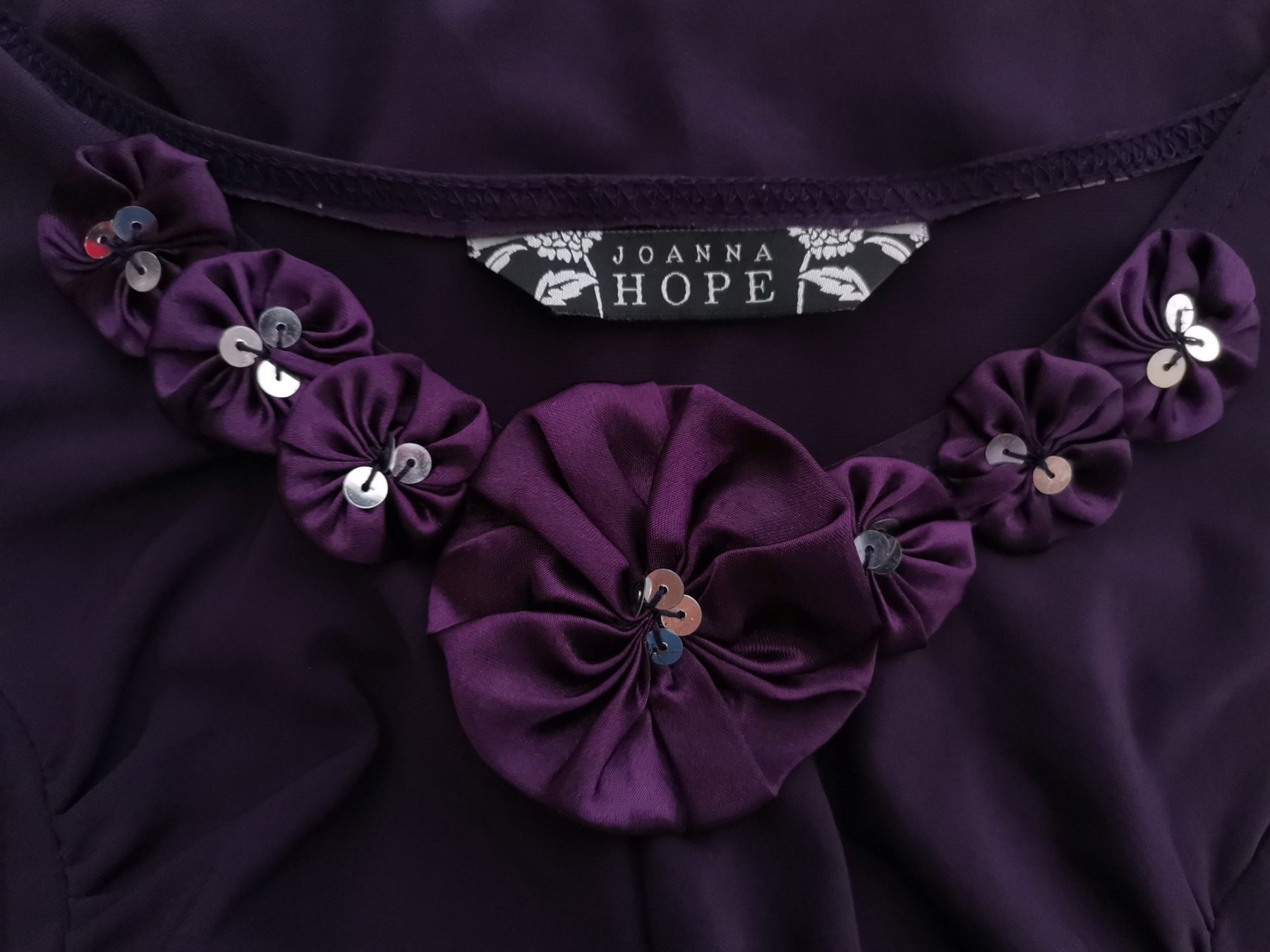 Joanna Hope Size 24 (52) Color Fioletowy W serek Bluzka Bezrękawnik