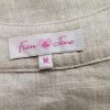 Fran Jane Size M Color Szary Okrągły dekolt Żakiet na suwak Krótki rękaw Fabric Len