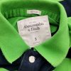 ABERCROMBIE & FITCH Size S Color Zielony Pasy Kołnierz Męska Koszula Polo Krótki rękaw Fabric Bawełna 100%