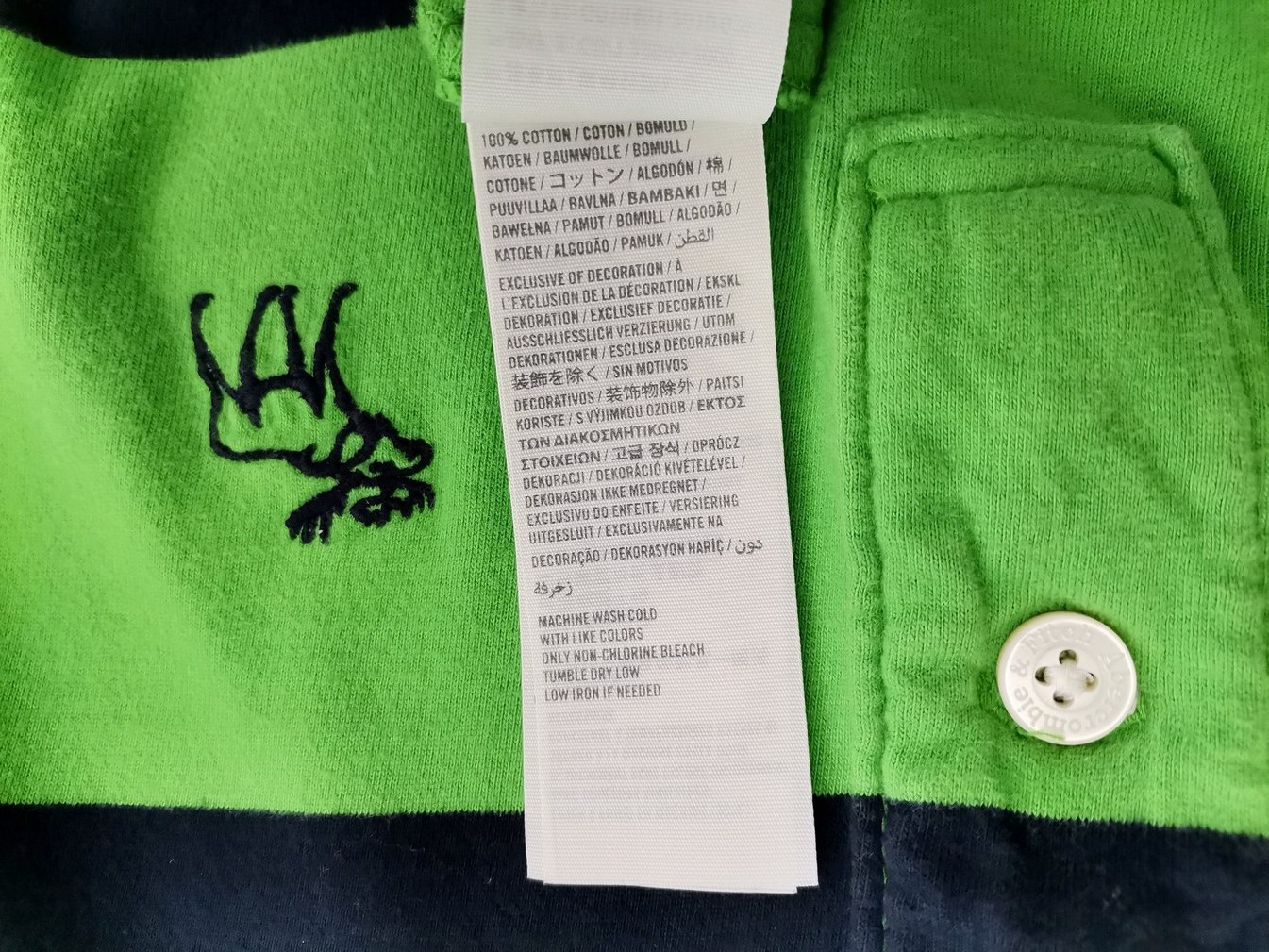 ABERCROMBIE & FITCH Size S Color Zielony Pasy Kołnierz Męska Koszula Polo Krótki rękaw Fabric Bawełna 100%