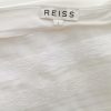 Reiss Size L Color Biały Pasy Okrągły dekolt Bluzka Krótki rękaw Fabric Lyocell 100%