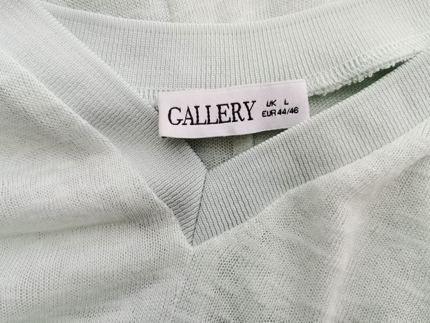 Gallery Size L (44/46) Color Miętowy W serek Tunika Bluzka Krótki rękaw