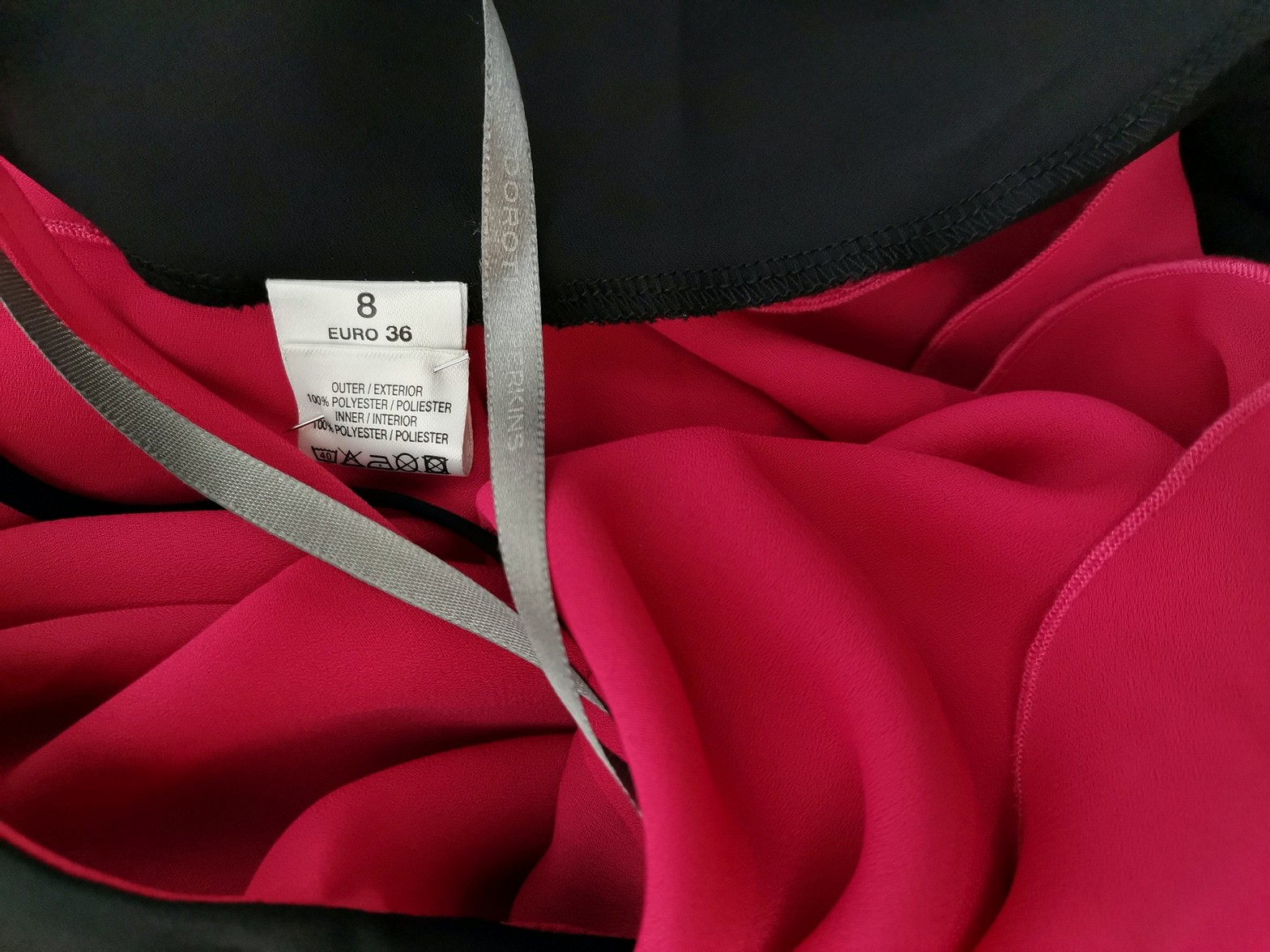 Dorothy perkins Size 8 (36) Color Fuksja Drapowany dekolt Sukienka na Ramiączkach Bezrękawnik Midi