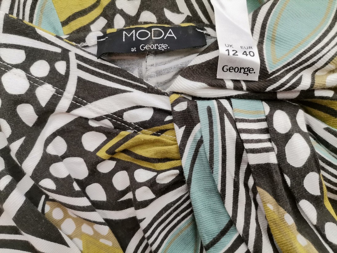 Moda at George Size 12 (40) Color Zielony W serek Sukienka Maxi Długi rękaw Długa Fabric Wiskoza