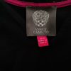 Vince Camuto Size 8 (34) Color Czarny W serek Sukienka Elegancka Krótki rękaw Do Kolan Fabric Rayon