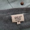 KHUJO Size M Color Niebieski Okrągły dekolt Sukienka Sweterkowa Rękaw 3/4 Do Kolan Fabric Bawełna 100%