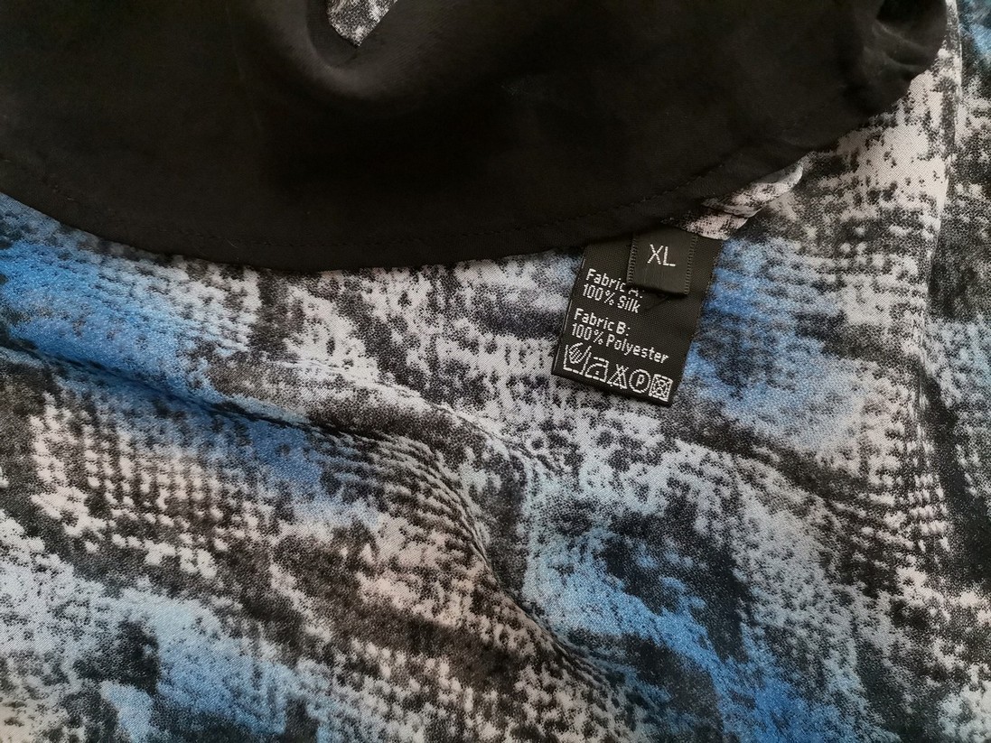 Tricot Size XL Color Niebieski Okrągły dekolt Bluzka Bezrękawnik Fabric Jedwab 100%