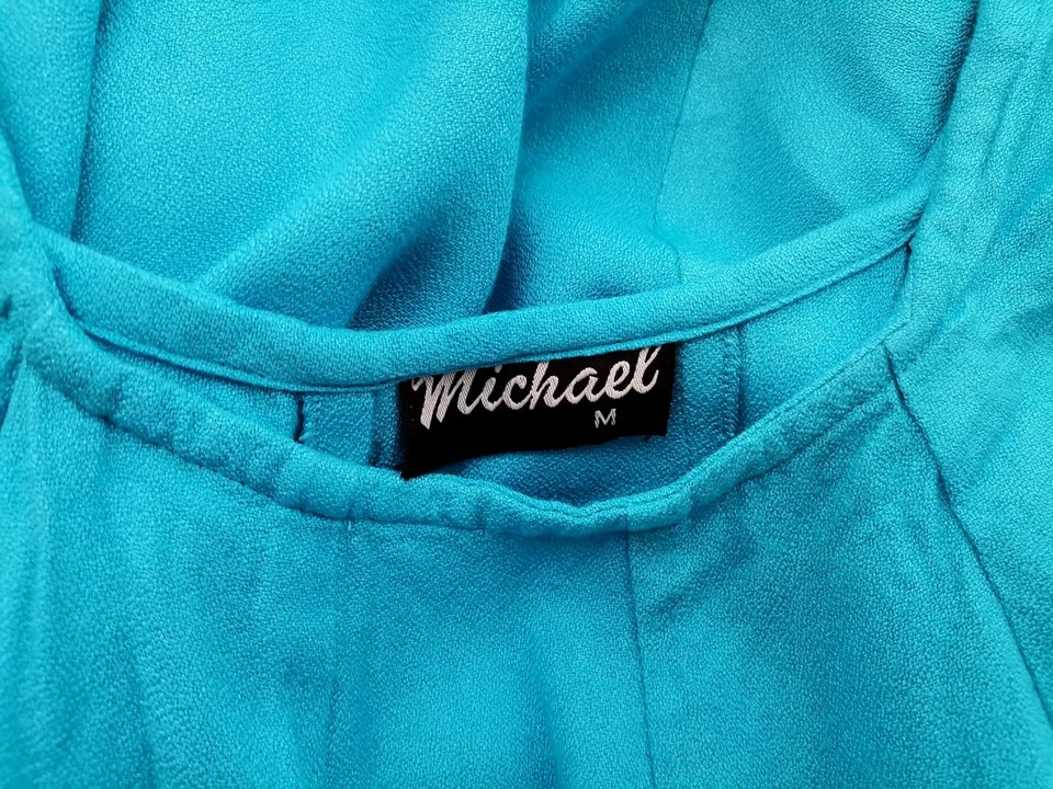 Michael Size M Color Niebieski Okrągły dekolt Tunika Bluzka Bezrękawnik Fabric Wiskoza 100%