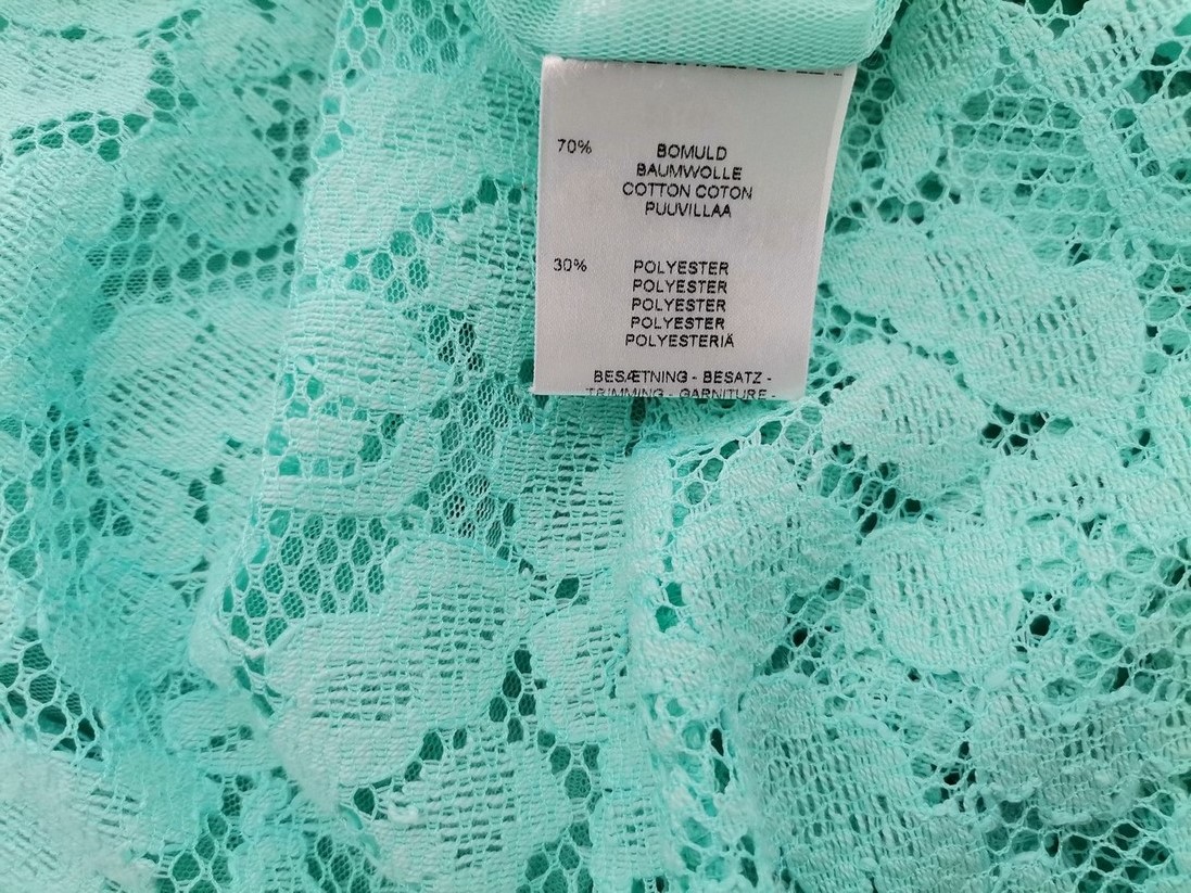 JORLI Size 44 Color Niebieski W serek Bluzka Zawijana Krótki rękaw Fabric Bawełna