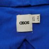 ASOS Size 10 (38) 36 Color Niebieski W serek Sukienka Ołówkowa Krótki rękaw Midi Fabric Wiskoza