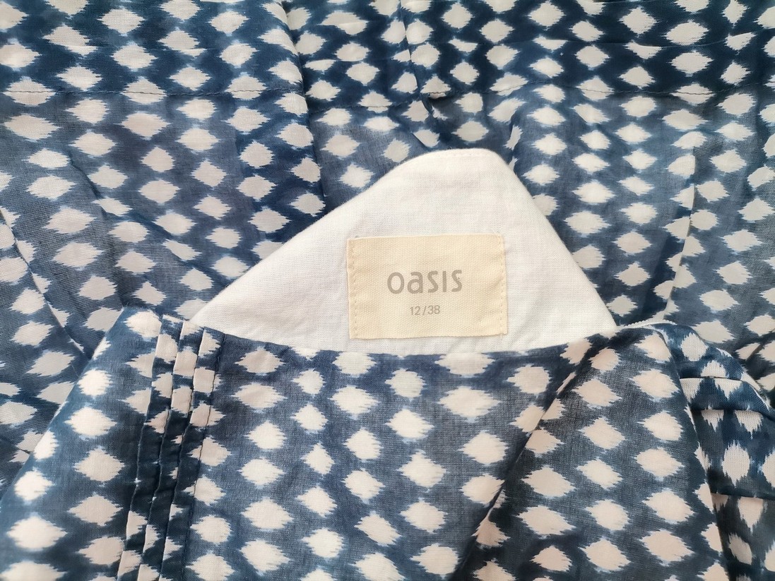 Oasis Size 12 (38) Color Niebieski Spódnica Trapezowa Do Kolan Fabric Bawełna 100%