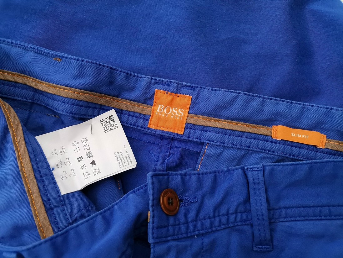 Hugo Boss Size 31/32 (M) Color Niebieski Fabric Bawełna