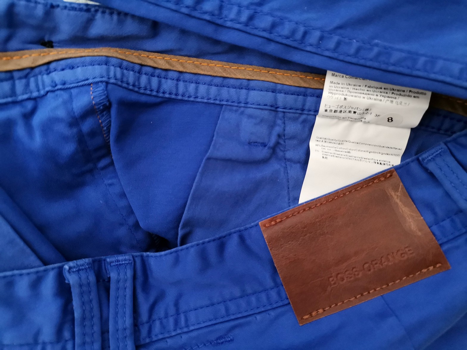 Hugo Boss Size 31/32 (M) Color Niebieski Fabric Bawełna