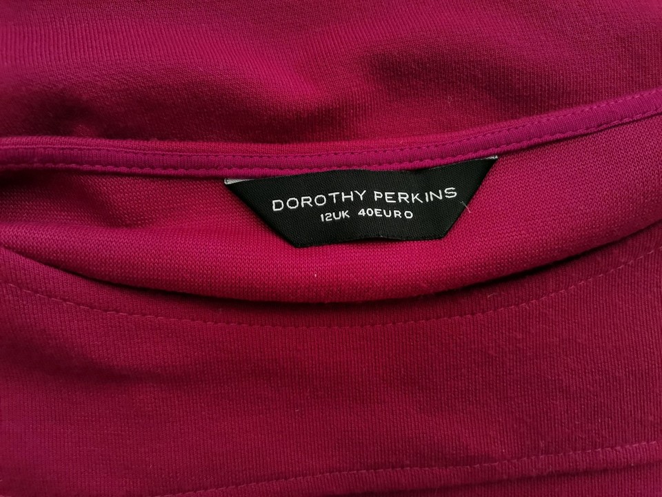 Dorothy perkins Size 12 (40) Color Fuksja Okrągły dekolt Sukienka Prosta Krótki rękaw Do Kolan