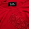 Milieu Size M Color Czerwony Crew Neck Bluzka Długi rękaw Fabric Wiskoza