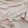 Oasis Size S Color Beżowy Okrągły dekolt Bluzka Krótki rękaw Fabric Wiskoza