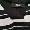 Wallis Size M Color Czarny Pasy W serek Sukienka Sweterkowa Krótki rękaw Krótka Fabric Wiskoza 100%