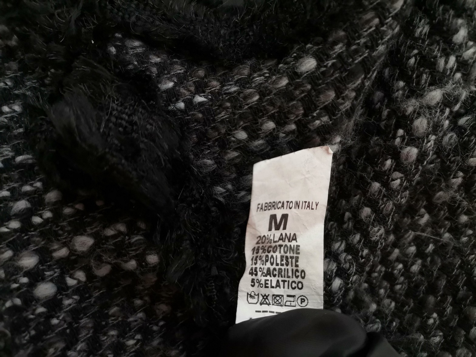 Micky Italy Size M Color Czarny Okrągły dekolt Sukienka Mini Bezrękawnik Krótka Fabric Akryl