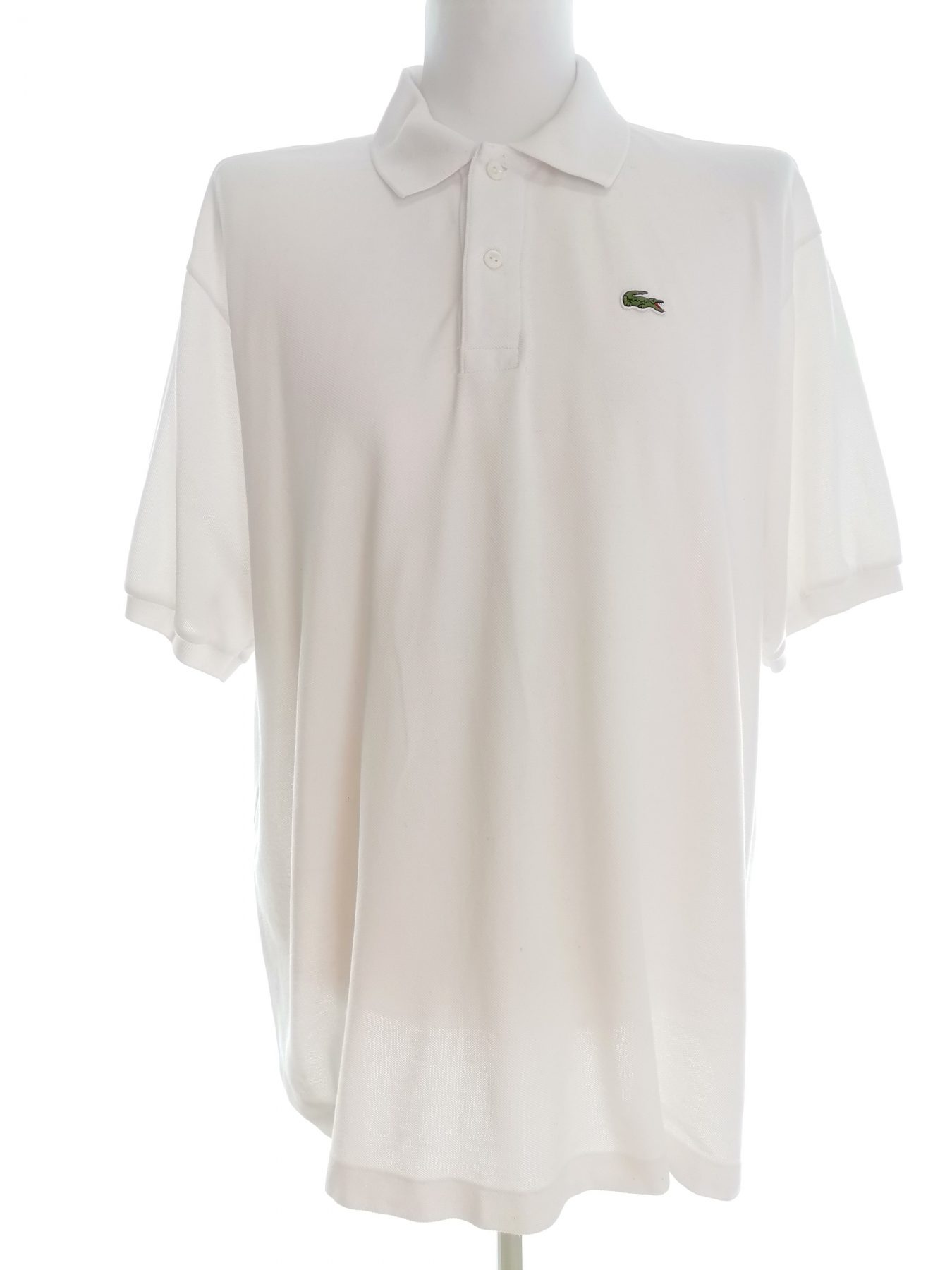 Lacoste Size 5 (XXL) Color Biały Kołnierz Męska Koszula Polo Krótki rękaw Fabric Bawełna 100%