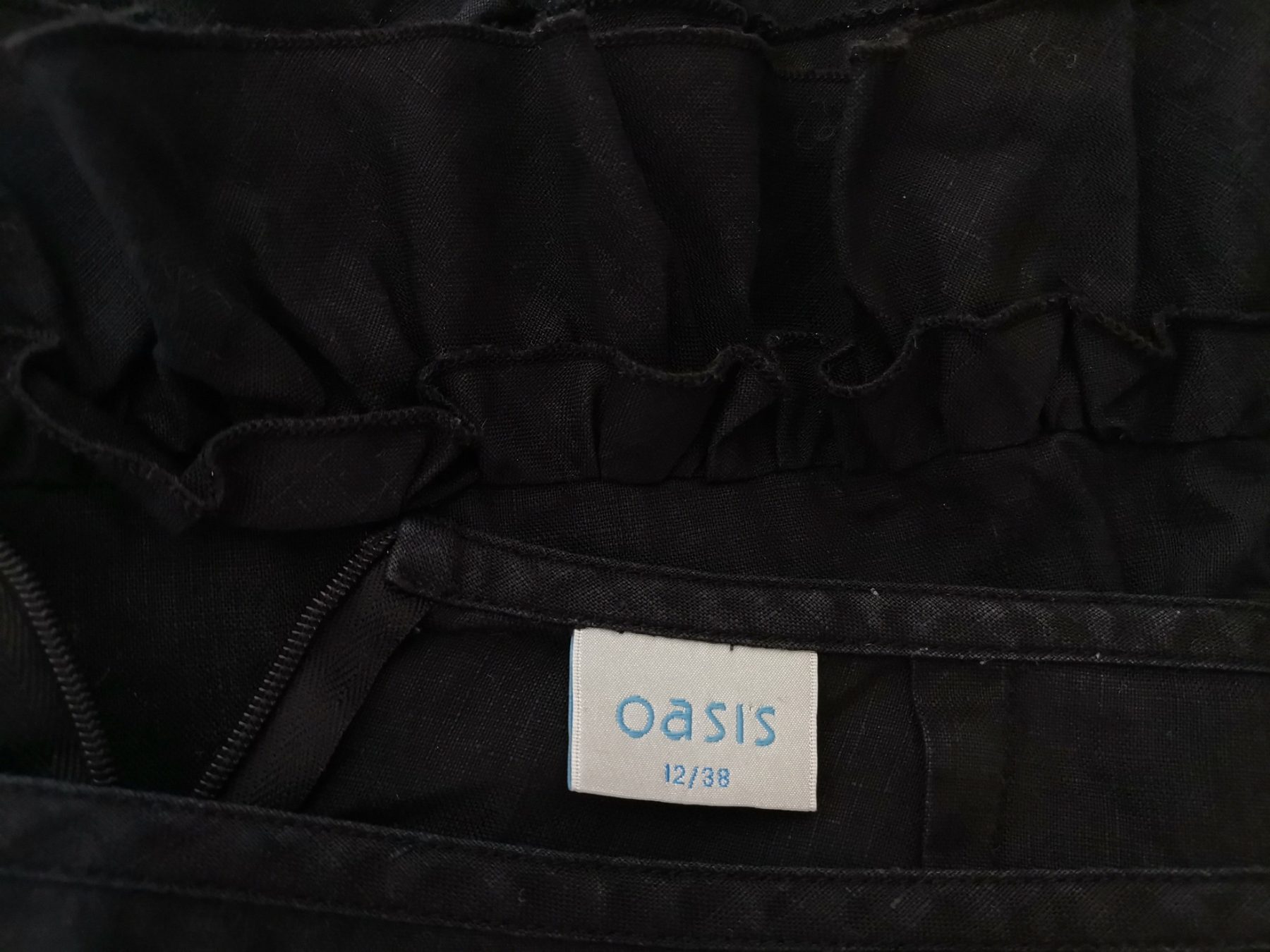 Oasis Size 12 (38) Color Czarny Spódnica Prosta i Ołówkowa Midi Fabric Len 100%