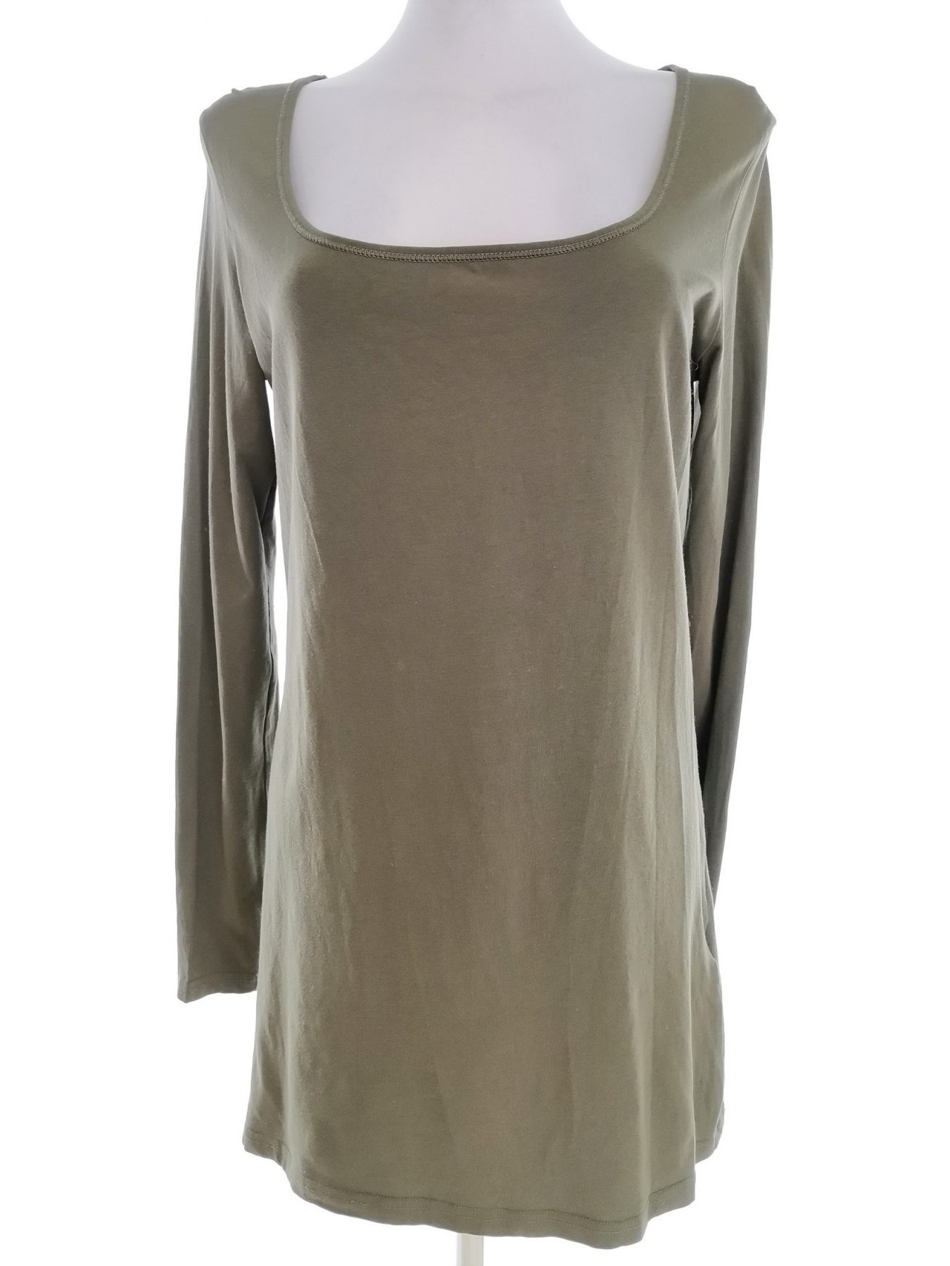 Vero moda Size XL Color Khaki Kwadratowy dekolt Tunika Bluzka Długi rękaw Fabric Bawełna