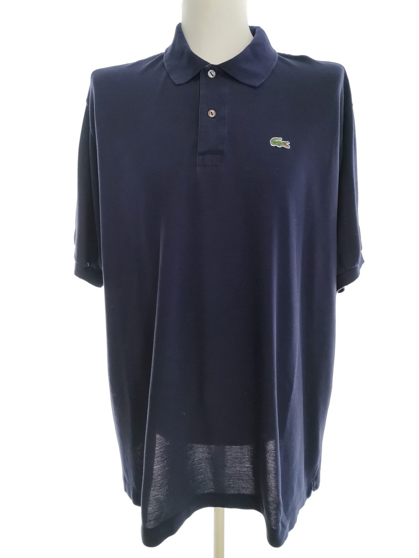 Lacoste Size 9 (XXXL) Color Granatowy Kołnierz Męska Koszula Polo Krótki rękaw Fabric Bawełna 100%