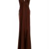 Night Way Size 12 (40) Color Brązowy Halter Sukienka Maxi Bezrękawnik Długa