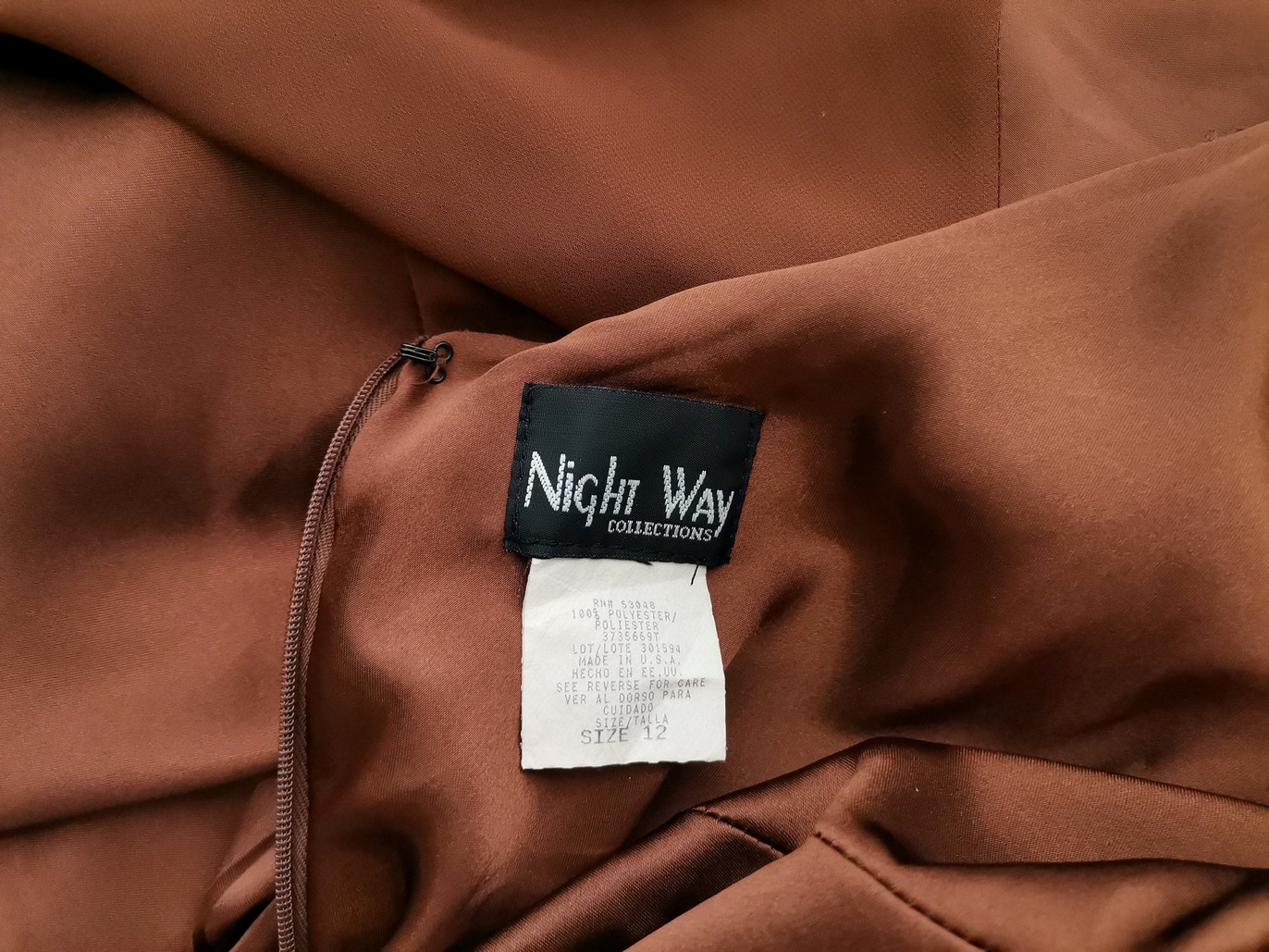 Night Way Size 12 (40) Color Brązowy Halter Sukienka Maxi Bezrękawnik Długa