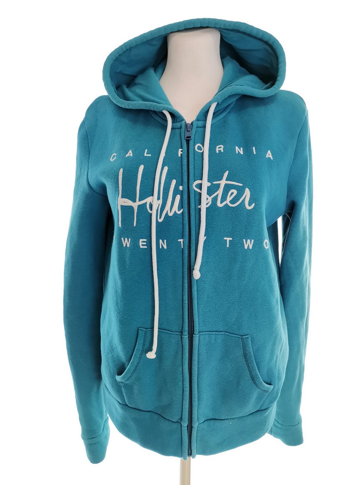 Hollister Size M Color Niebieski Bluza na suwak Długi rękaw Fabric Bawełna