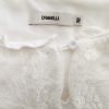 Dranella Size 38 Color Biały Roślinny Liście Okrągły dekolt Bluzka Długi rękaw Fabric Bawełna