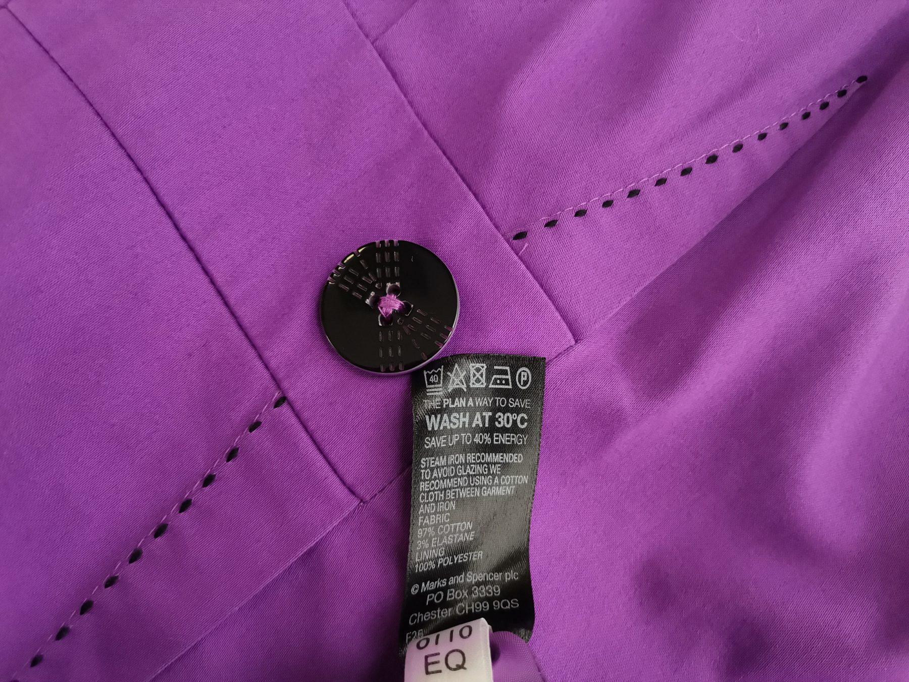 Marks&spencer Size 12 (40) Color Fioletowy Okrągły dekolt Sukienka Ołówkowa Bezrękawnik Midi Fabric Bawełna