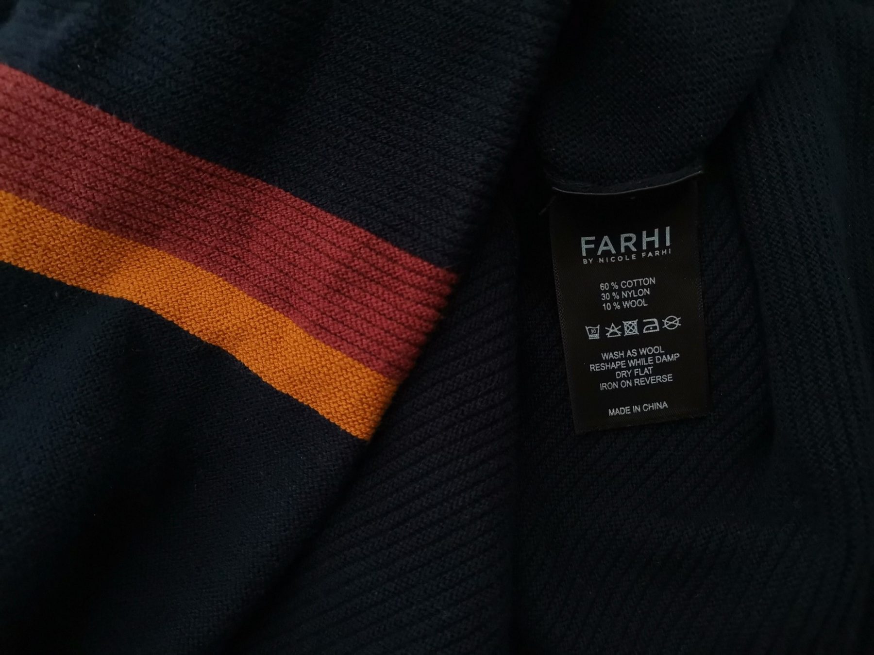 Farhi by Nicole Farhi Size 46/48 Color Granatowy W serek Sukienka Prosta Długi rękaw Midi Fabric Bawełna