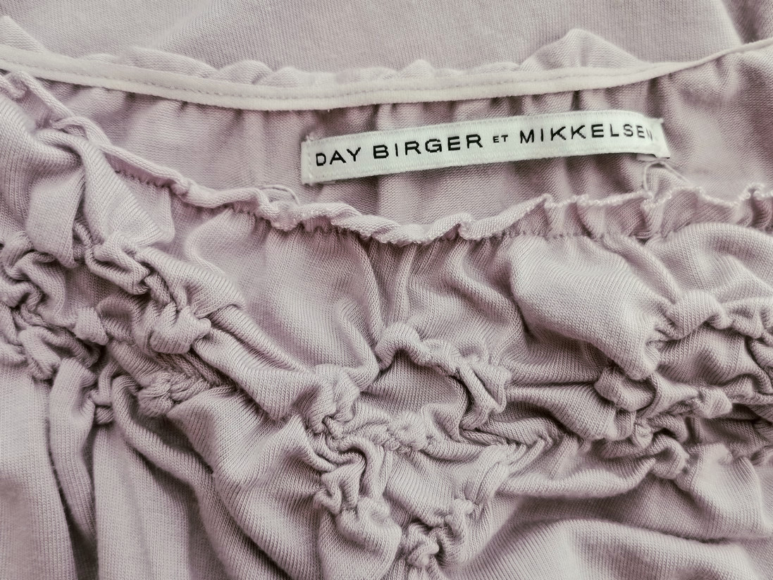 Day Birger Et Mikkelsen Size XS Color Pudrowy Róż Okrągły dekolt Tunika Bluzka Długi rękaw Fabric Modal