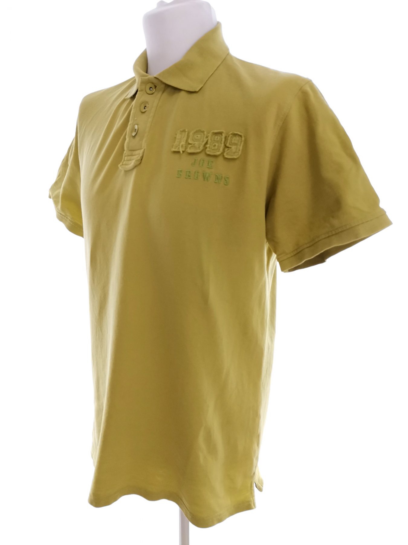 Joe Browns Size L Color Limonkowa Zieleń Kołnierz Męska Koszula Polo Krótki rękaw Fabric Bawełna 100%